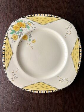 Art Deco 1930s Burleigh Ware Maytime Vintage English Plate Yellow